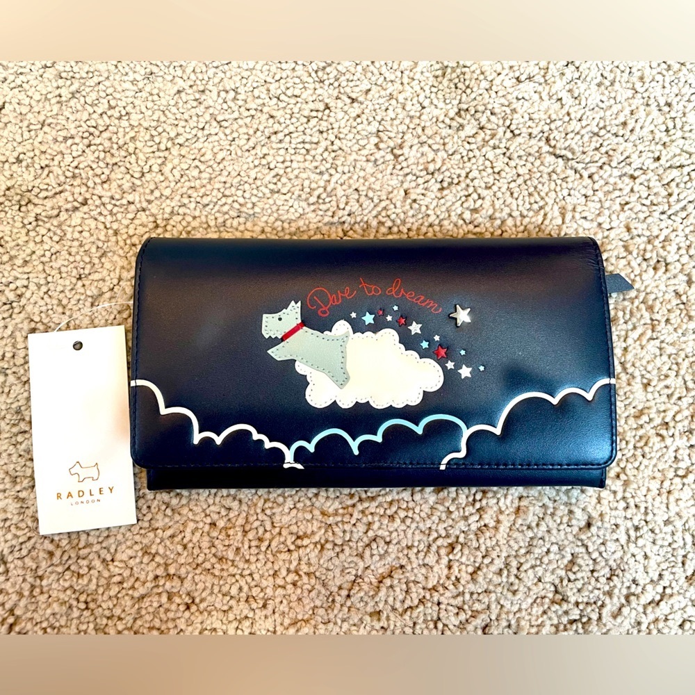 Easley London ‘Dare to Dream’, dark blue, large wallet